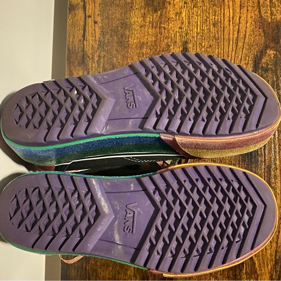 Vans Platform Sneakers Old Skool  6.5 women’s 5 men’s Black Glitter Rainbow - Picture 7 of 7